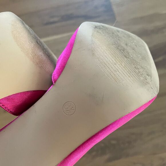 Lemon Drop by Privileged Kira Bracelet Fuchsia Satin Stiletto Heels $140 8.5 - Picture 9 of 10